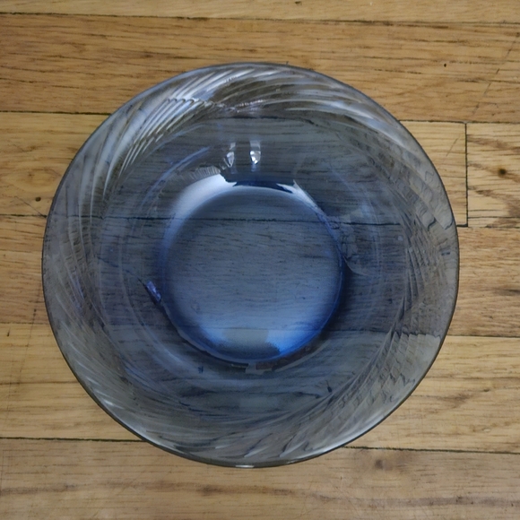 Vintage Set Of 4 PYREX Festiva Cobalt Blue Glass Swirl Soup/Cereal Bowls - Picture 4 of 6